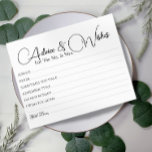 Tarjetas de consejos simples mínimos para Bodas<br><div class="desc">Consejos bodas y tarjetas de deseos para la novia y el novio,  Deseos para el Sr. y la Sra. - Ducha nupcial,  juegos de soltera.</div>