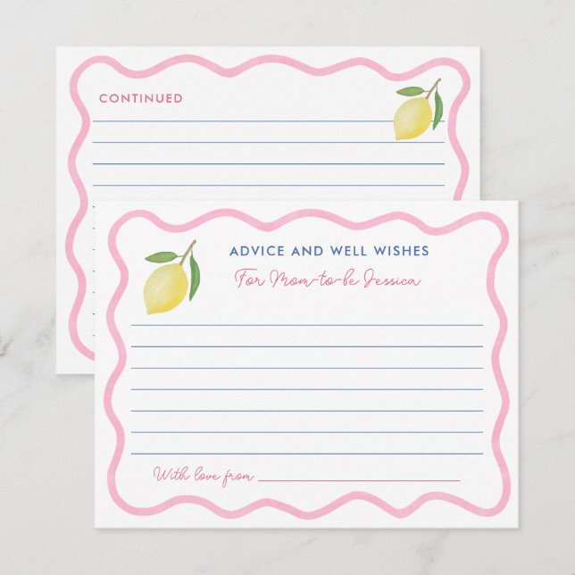 Tarjetas de consejos y buenos deseos para mamá con (Anverso / Reverso)