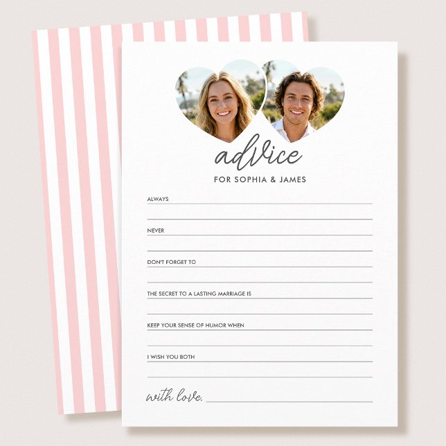 Tarjetas de Consejos y Deseos de Boda Elegantes Fo (Subido por el creador)