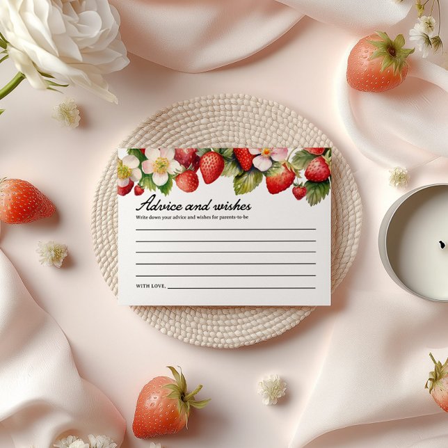 Tarjetas de consejos y deseos | Strawberry Baby Sh (Subido por el creador)