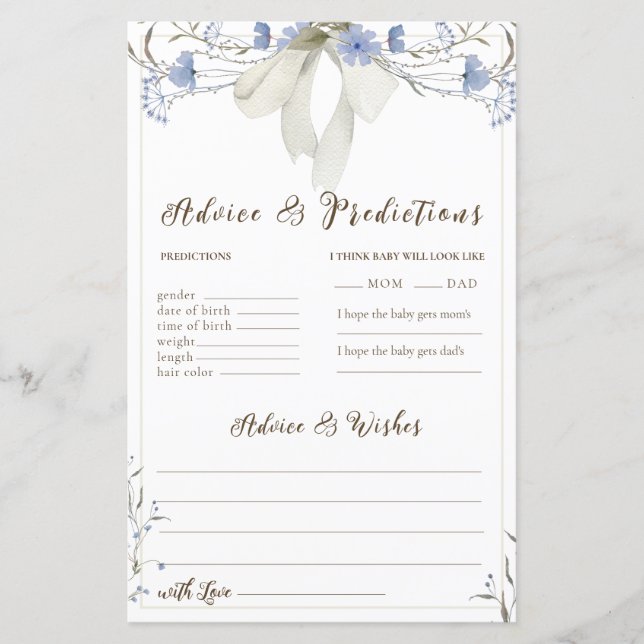 Tarjetas de consejos y predicciones para flores si (Anverso)