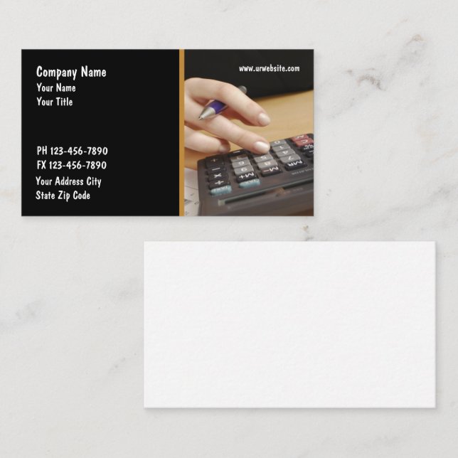 Tarjetas de contabilidad (Anverso / Reverso)