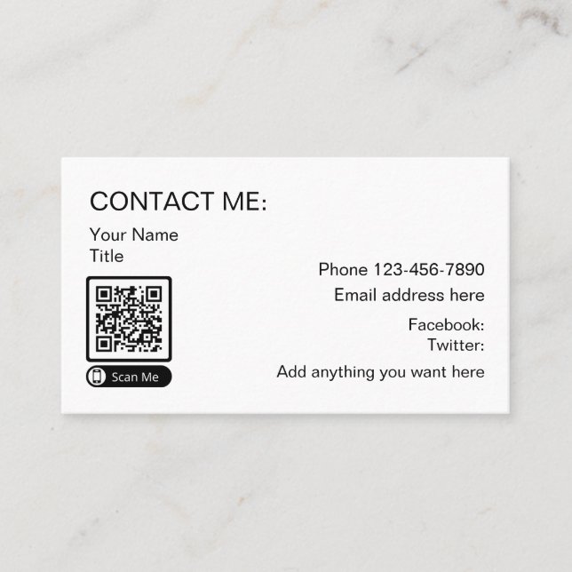 Tarjetas de contacto comerciales con código QR esc (Anverso)