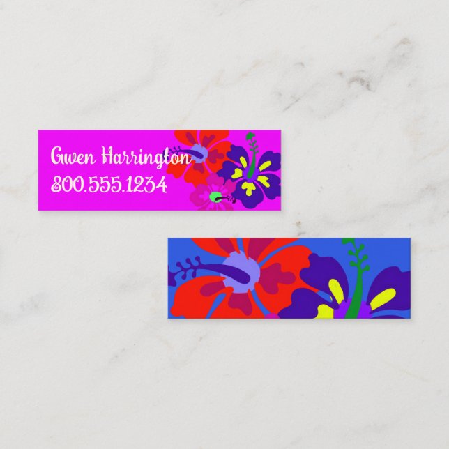 Tarjetas de Contacto con Perfil de Hibisco Audaz (Anverso / Reverso)