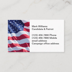 Tarjetas de contacto de la bandera estadounidense 