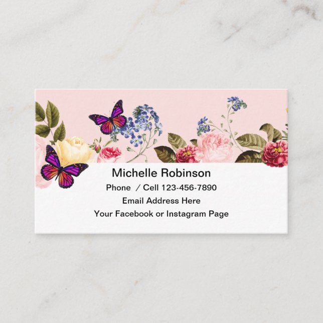 Tarjetas de contacto de redes sociales para damas  (Anverso)