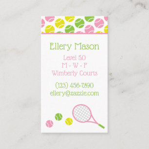 Tarjetas de contacto o de negocios de tenis preppy
