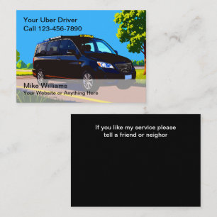 Tarjetas de contacto para conductores de Uber para