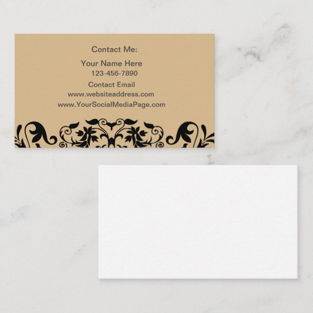 Tarjetas de contacto para damas Floral temática (Anverso / Reverso)