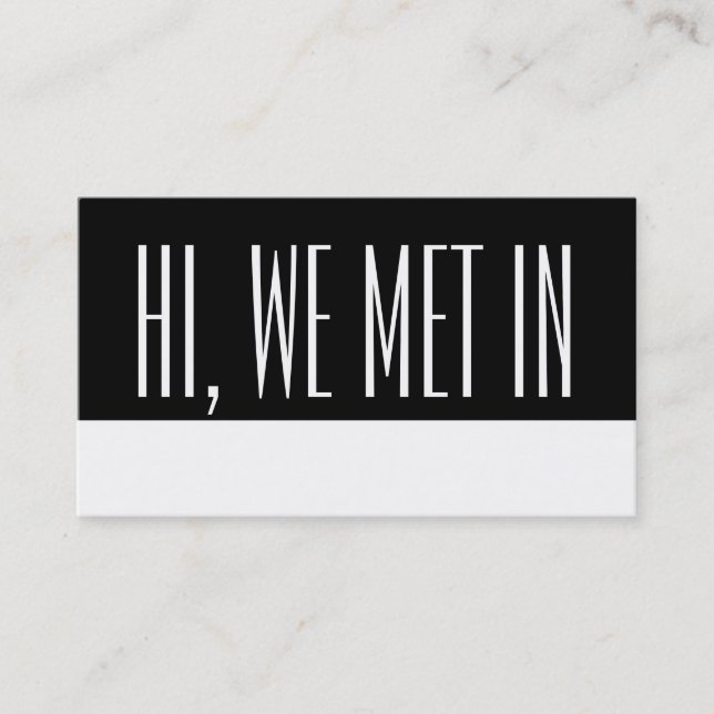 Tarjetas de contacto para viajes blanco negro (Anverso)