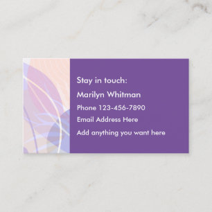 Tarjetas de contacto personales de Ladies Purple F