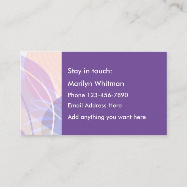 Tarjetas de contacto personales de Ladies Purple F (Anverso)