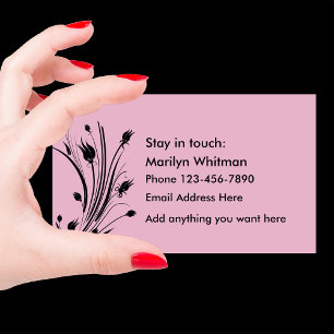 Tarjetas de contacto personales para damas