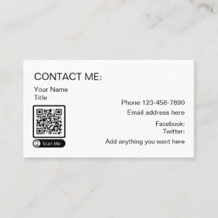 Tarjetas de contacto profesional de código QR anal