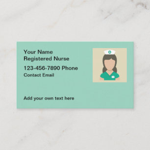 Tarjetas de contacto profesional de enfermeras reg