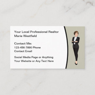 Tarjetas de contacto profesional de Realtor profes