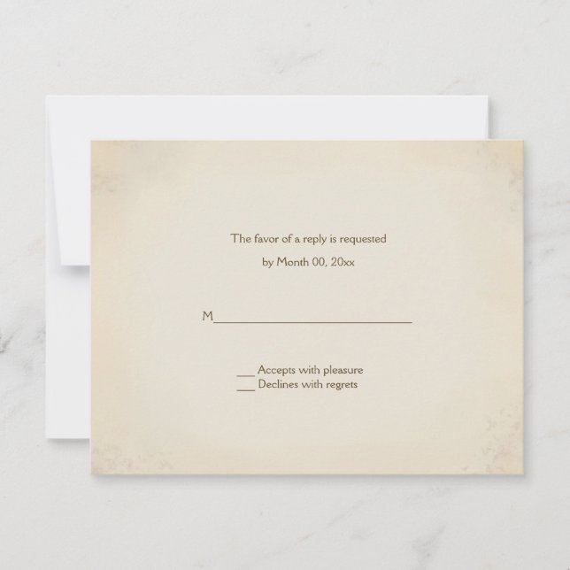 Tarjetas de contestación occidentales de la boda (Anverso)