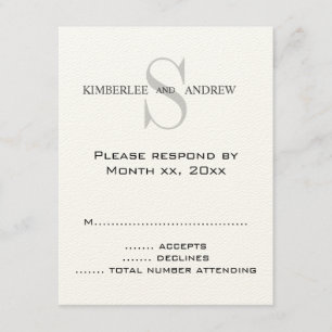 Tarjetas de contestación poner crema del monograma