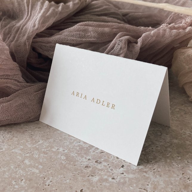 Tarjetas de coordenadas de coordenadas de caligraf (Delicate Gold Calligraphy Coordinate Place Cards)