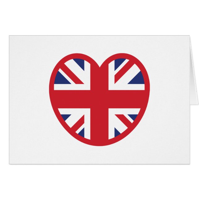 Tarjetas de Corazón con Bandera Jack del Reino Uni (Anverso (Horizontal))