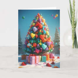 Tarjetas de Corazones de Arcoíris en el Árbol de N
