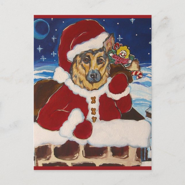 Tarjetas de correo de Shepherd Santa (Anverso)