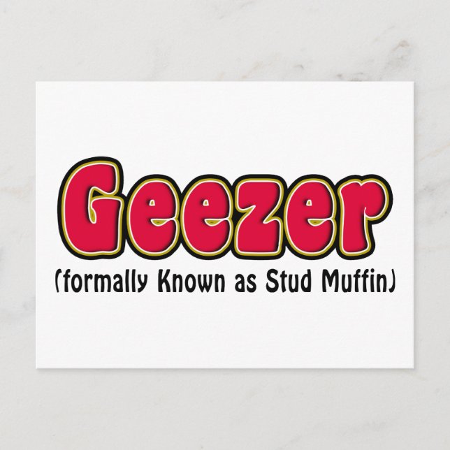 Tarjetas de correo del abuelo Geezer o Stud Muffin (Anverso)