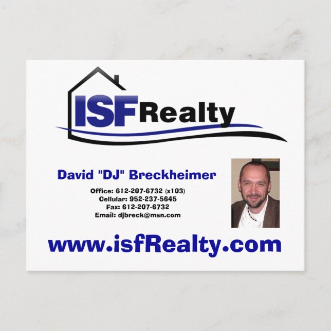 Tarjetas de correo del agente (edite y personalice (Anverso)