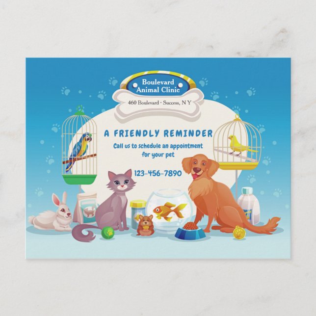 Tarjetas de correos veterinarias (Anverso)