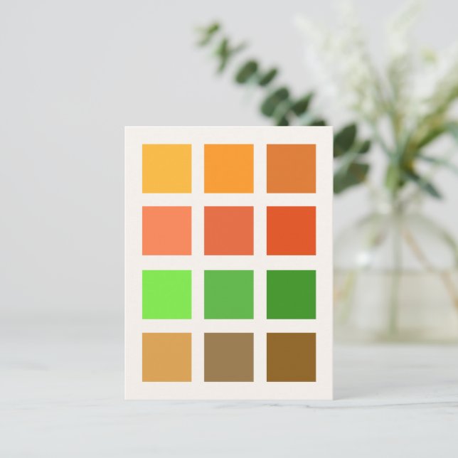 Tarjetas de Cuadrados de Color (Otoño) (Anverso de pie)
