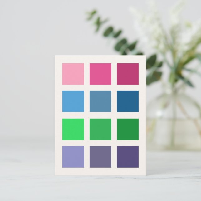 Tarjetas de Cuadrados de Color (Primavera) (Anverso de pie)