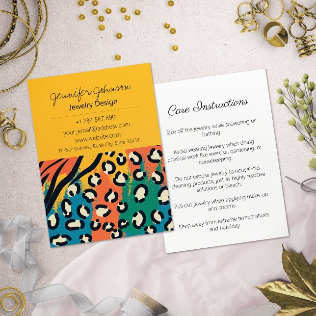 Tarjetas de cuidado de joyas coloreadas amarillas (Subido por el creador)