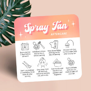 Tarjetas de Cuidados Posteriores de Bronceado en S