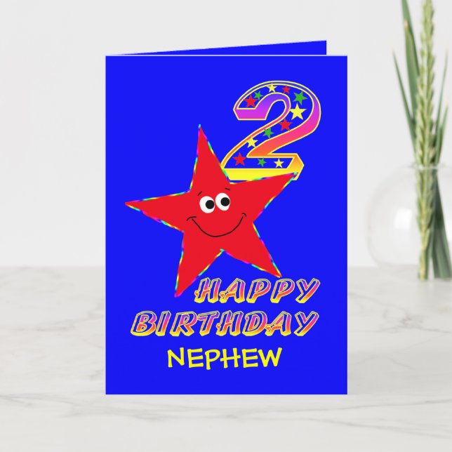 Tarjetas de cumpleaños 2º de Estrella Roja sobrino (Anverso)