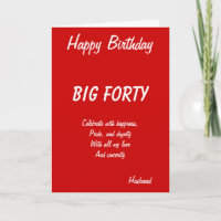 Tarjetas de cumpleaños 40º para el marido