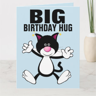 TARJETAS DE CUMPLEAÑOS 8 X 11 GRANDES CAT HUG