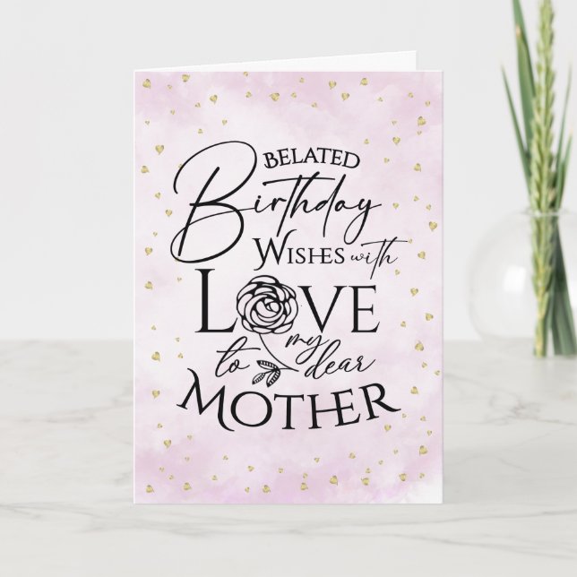 Tarjetas de cumpleaños atrasadas minimalistas para (Anverso)
