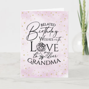 Tarjetas de cumpleaños atrasadas minimalistas para
