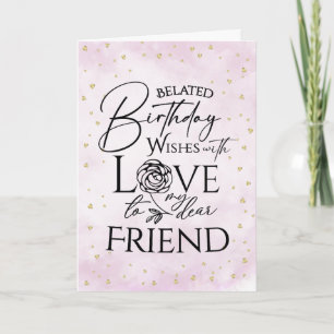 Tarjetas de cumpleaños atrasadas minimalistas para