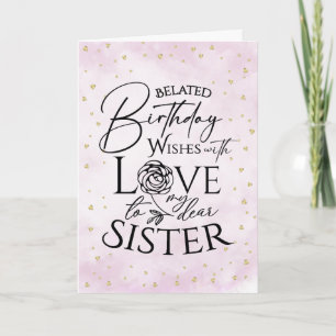 Tarjetas de cumpleaños atrasadas minimalistas para