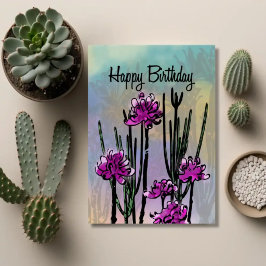 Tarjetas de cumpleaños botánicas de flores silvest