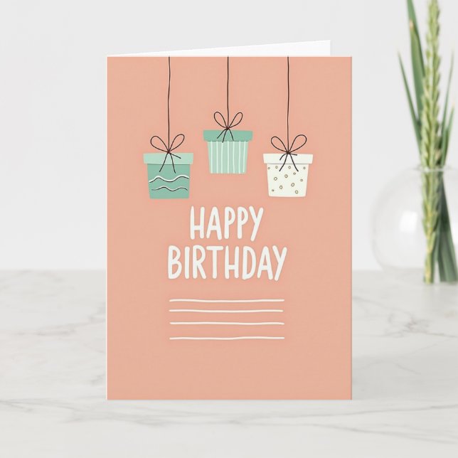 Tarjetas de cumpleaños con cajas de regalo (Anverso)