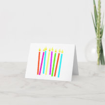 Tarjetas de cumpleaños con velas coloridas