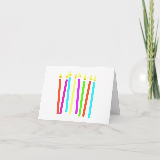 Tarjetas de cumpleaños con velas coloridas (Anverso)
