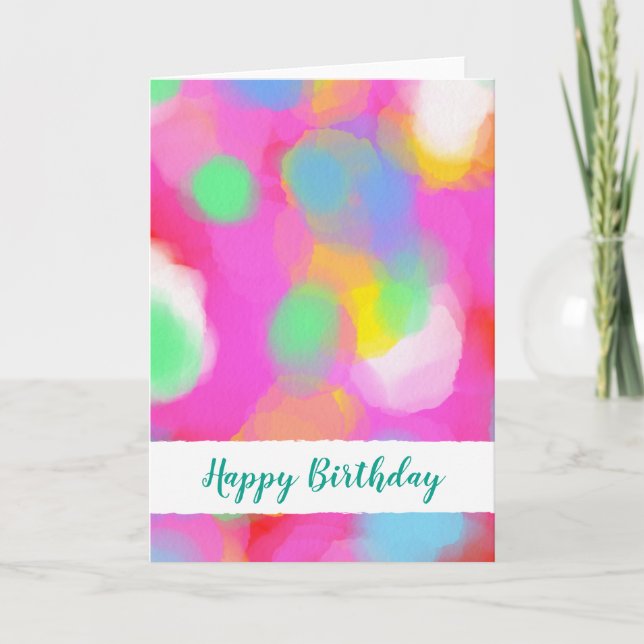Tarjetas de cumpleaños de acuarelas elegantes (Anverso)