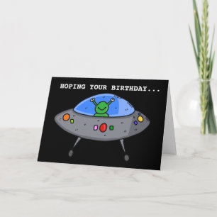TARJETAS DE CUMPLEAÑOS DE ALIEN UFO FUNNY