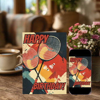 Tarjetas de cumpleaños de bádminton