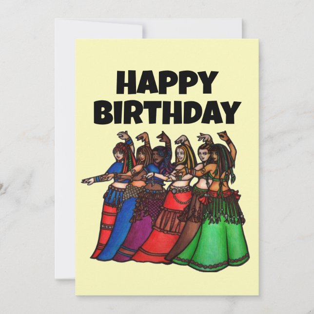 Tarjetas de cumpleaños de bailarín Belly (Anverso)