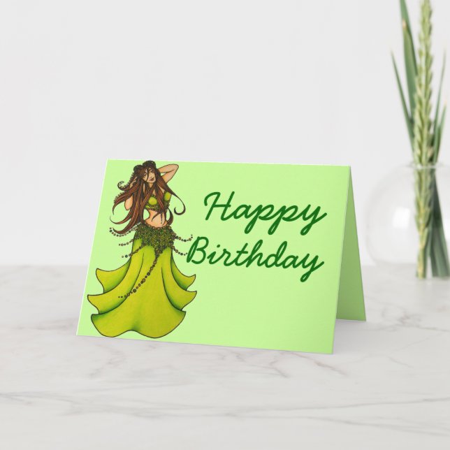 Tarjetas de cumpleaños de bailarín Belly (Anverso)
