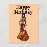 Tarjetas de cumpleaños de bailarín Belly
